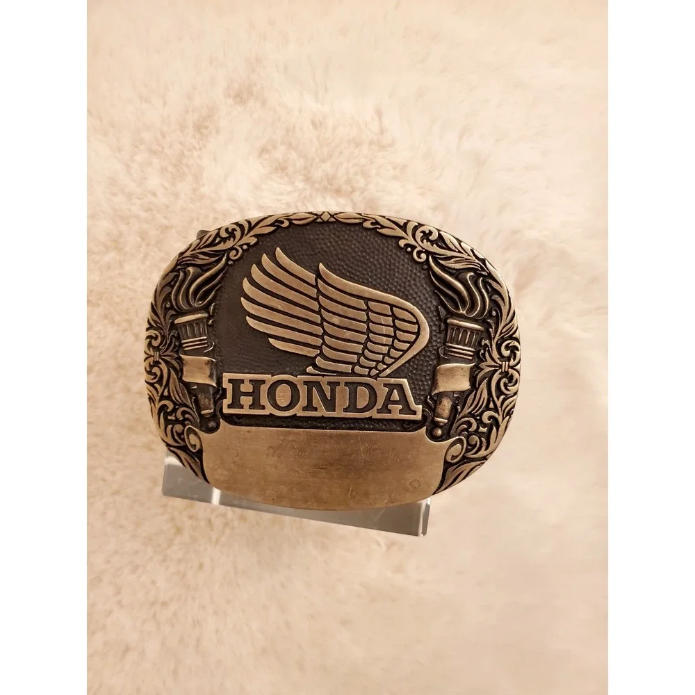 Vintage 1982 Honda Wing Solid Brass‎ Belt Buckle – Award Design Medals USA